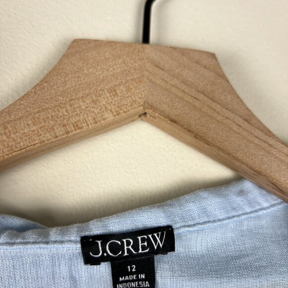J. Crew Blue Featherweight Linen Blend Camp Collar Shirt - Picture 4 of 6